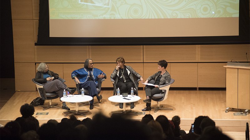 The three panelists spoke about black feminism, their life experiences and friendship. [PHOTO: Alexandra Moreo]