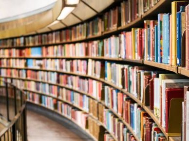 curving bookshelves