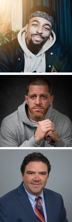 stacked headshots of Eric Jackson, Eric Devendorf and Javier Maymí-Pérez